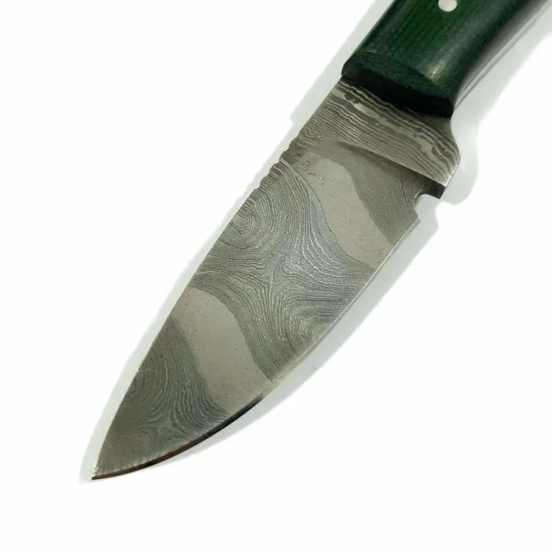 Ručne kutý lovecký damaškový nôž - Green